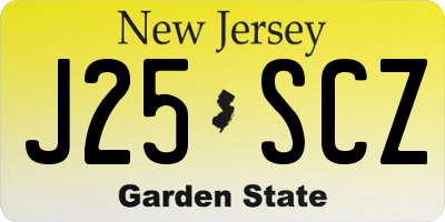 NJ license plate J25SCZ
