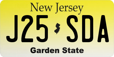 NJ license plate J25SDA