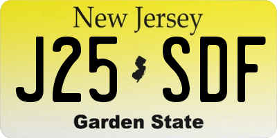 NJ license plate J25SDF
