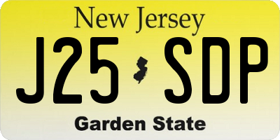 NJ license plate J25SDP