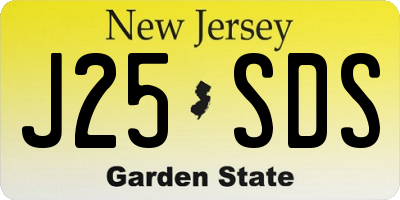 NJ license plate J25SDS