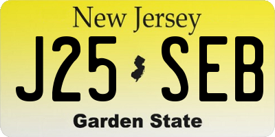 NJ license plate J25SEB
