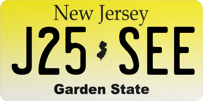 NJ license plate J25SEE