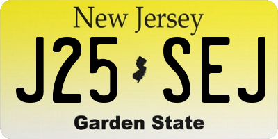 NJ license plate J25SEJ