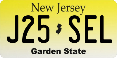NJ license plate J25SEL