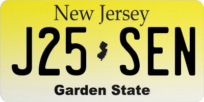 NJ license plate J25SEN
