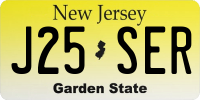 NJ license plate J25SER