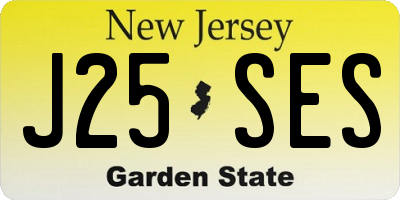 NJ license plate J25SES