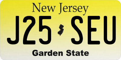 NJ license plate J25SEU