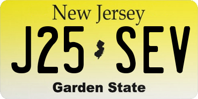 NJ license plate J25SEV