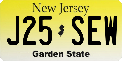 NJ license plate J25SEW