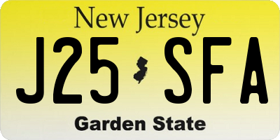 NJ license plate J25SFA
