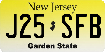 NJ license plate J25SFB