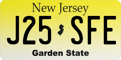 NJ license plate J25SFE