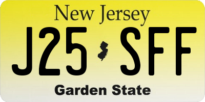 NJ license plate J25SFF