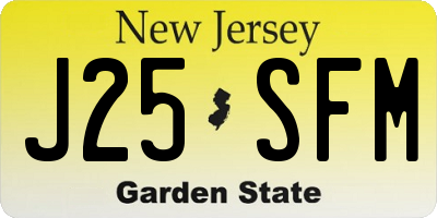 NJ license plate J25SFM