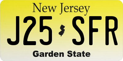 NJ license plate J25SFR