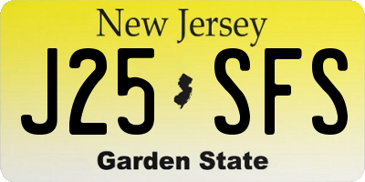 NJ license plate J25SFS