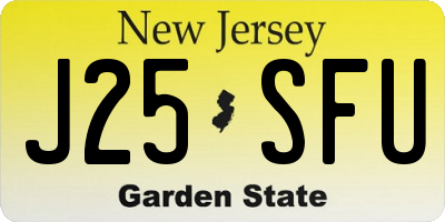 NJ license plate J25SFU