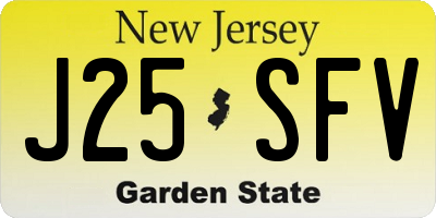 NJ license plate J25SFV