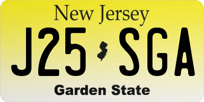 NJ license plate J25SGA