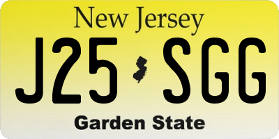 NJ license plate J25SGG