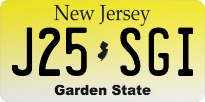 NJ license plate J25SGI