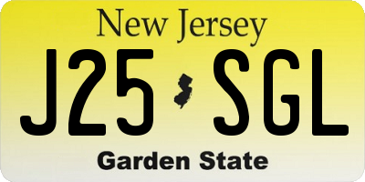 NJ license plate J25SGL