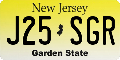 NJ license plate J25SGR