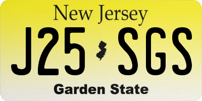NJ license plate J25SGS