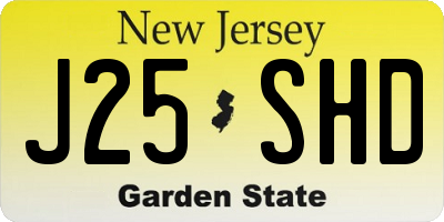 NJ license plate J25SHD