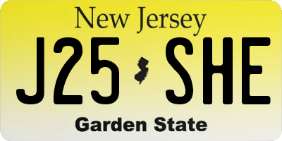 NJ license plate J25SHE