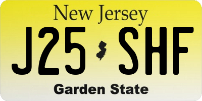 NJ license plate J25SHF
