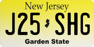 NJ license plate J25SHG