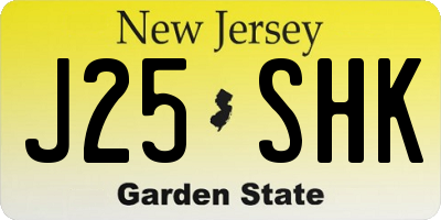 NJ license plate J25SHK