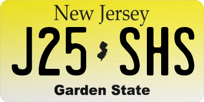 NJ license plate J25SHS