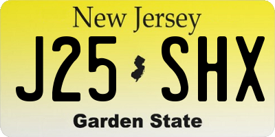 NJ license plate J25SHX