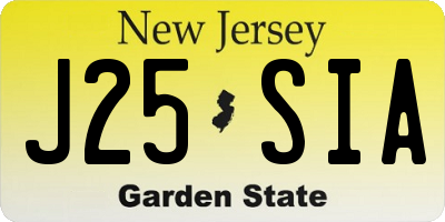 NJ license plate J25SIA