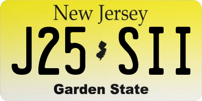 NJ license plate J25SII