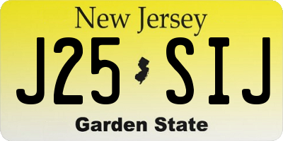 NJ license plate J25SIJ