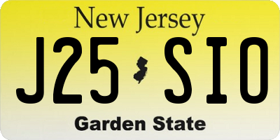 NJ license plate J25SIO