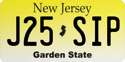 NJ license plate J25SIP