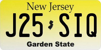 NJ license plate J25SIQ