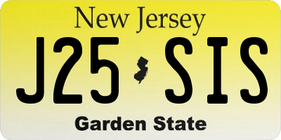 NJ license plate J25SIS