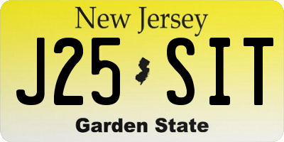 NJ license plate J25SIT