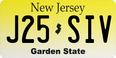 NJ license plate J25SIV