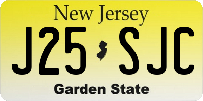 NJ license plate J25SJC
