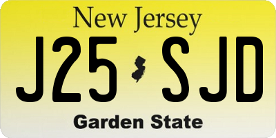 NJ license plate J25SJD