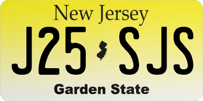 NJ license plate J25SJS