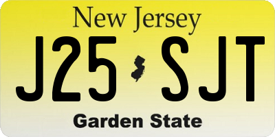 NJ license plate J25SJT